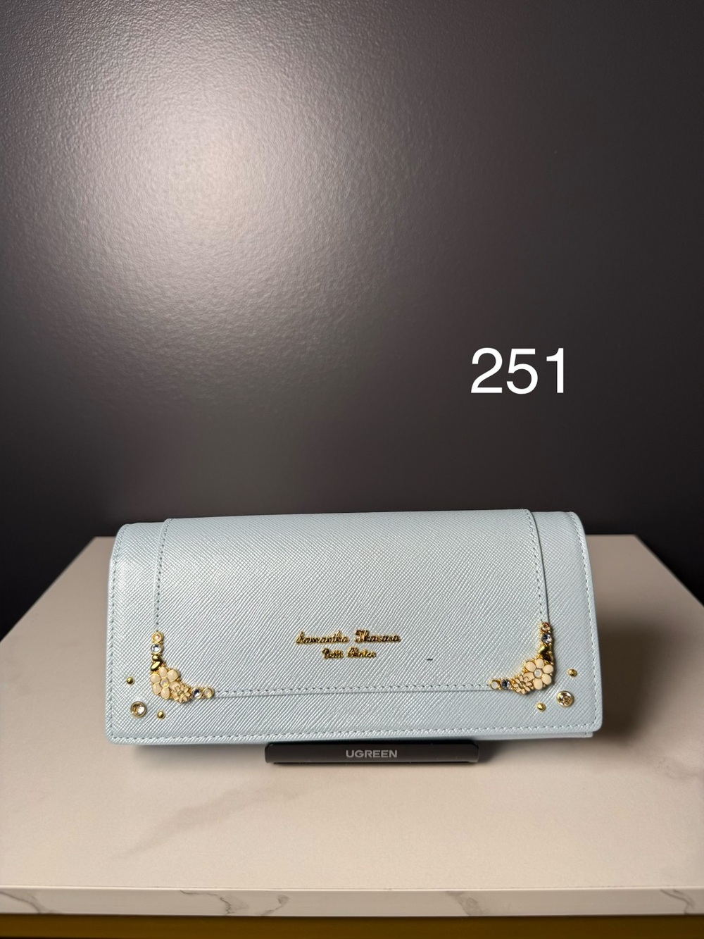 Samantha Thavasa Light Blue Embellished Women's Wallet